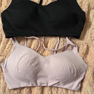 Avia Black and Cream Bra Set